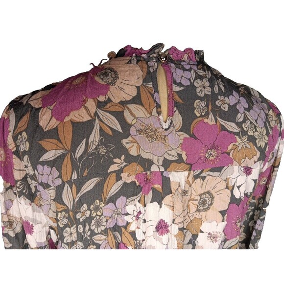 Savanna Jane Medium Boho Embroidered Floral Fall Peasant Long Sleeve Top - Picture 11 of 11